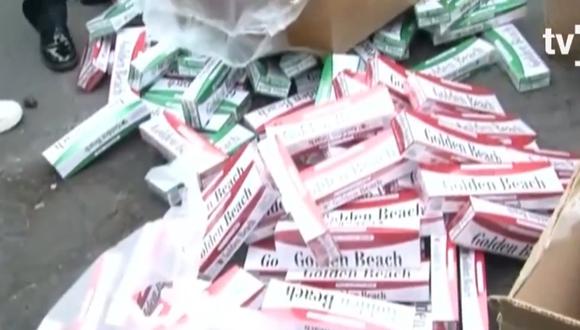 Cigarrillos de contrabando habría sido ingresado desde el norte del Perú. (Foto: Captura / TV Perú)