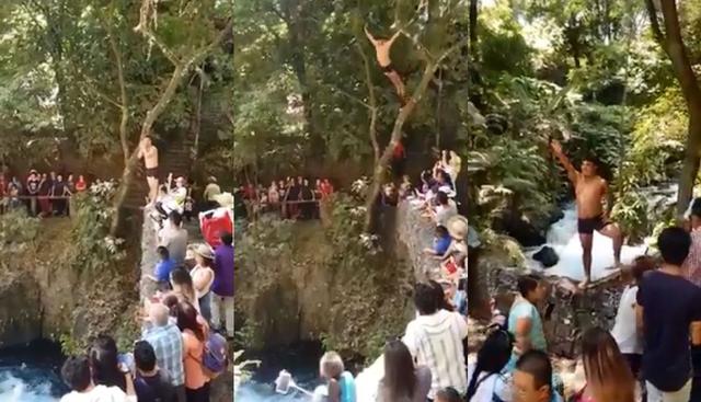 En el Parque nacional de Uruapan, México, los turistas presenciaron este acto arriesgado. El video fue subido a Facebook y no demoró en volverse viral. (Foto: Captura)