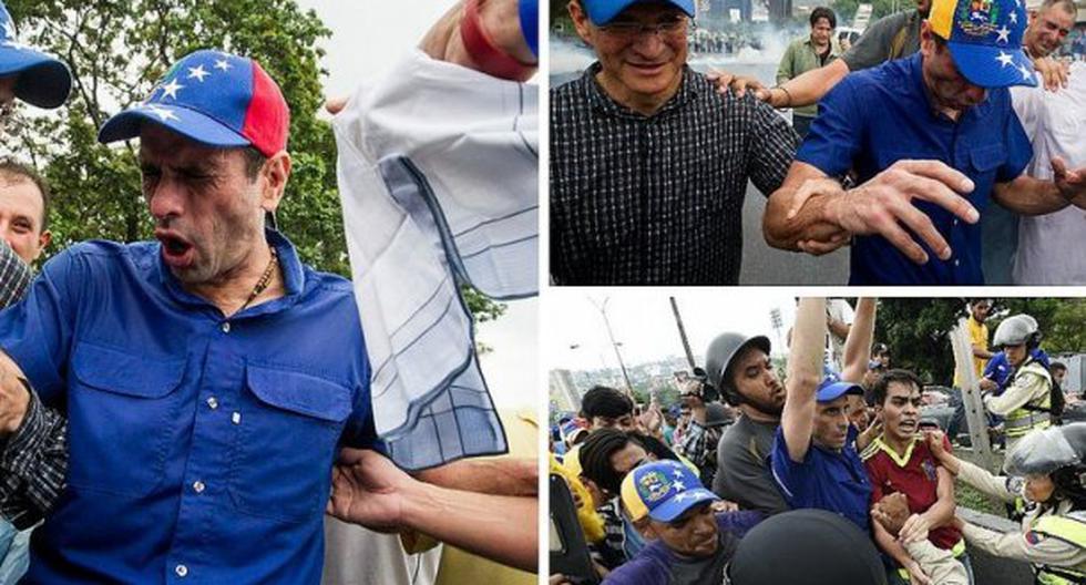 Henrique Capriles fue atacado por policías durante marcha. (Foto: lapatilla/Eluniversal.com)