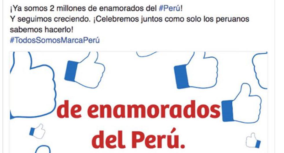 Facebook de la Marca Perú supera los dos millones de seguidores. (Foto: Facebook)