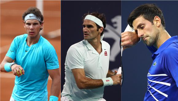 El reinado compartido de Roger Federer, Rafael Nadal y Novak Djokovic se ve amenazado esta temporada. (Foto: AFP)