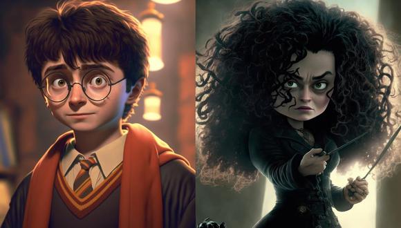 La IA Midjourney reimaginó a los personajes y locaciones de Harry Potter como en una película de Pixar. | (Foto: Midjourney/cherry-picking)
