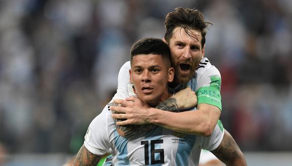 Argentina tuvo que esperar a los minutos finales del encuentro ante Nigeria para celebrar. Lionel Messi y Marcos Rojo fueron los héroes de la jornada. (Foto: AFP)