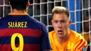 La discusión de Suárez con Ter Stegen por gol de Leverkusen