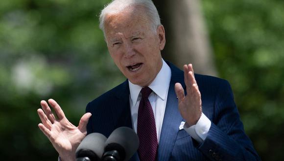 Joe Biden habla de “impresionante” progreso de Estados Unidos en la batalla contra el covid-19. (Brendan Smialowski / AFP).