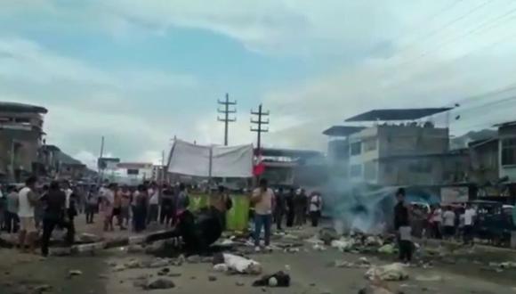 Reportan bloqueo de una carretera en el límite de Pichanaki y Perené, en la región Junín | Captura de video: Canal N