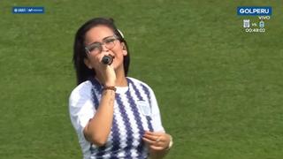 Alianza Lima vs. Binacional: Daniela Darcourt cantó en apertura del partido | VIDEO