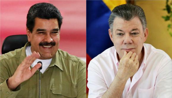 Nicolás Maduro, presidente de Venezuela, y su homólogo colombiano Juan Manuel Santos. (Foto: Reuters)