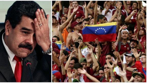 Venezolanos cantan contra Maduro durante partido con Argentina
