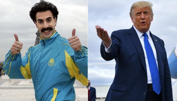 Donald Trump y Sacha Baron Cohen, protagonistas de un nuevo desencuentro. (Foto: BERTRAND GUAY / MANDEL NGAN / AFP)