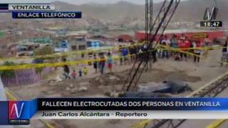 Mi Perú: dos obreros que ponían panel mueren electrocutados