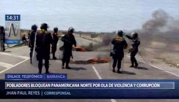 Los pobladores de Barranca exigen la instalación de una mesa de diálogo con los sectores organizados para plantear cambios dentro de la Policía Nacional y en otras entidades (Foto: Canal N)&nbsp;