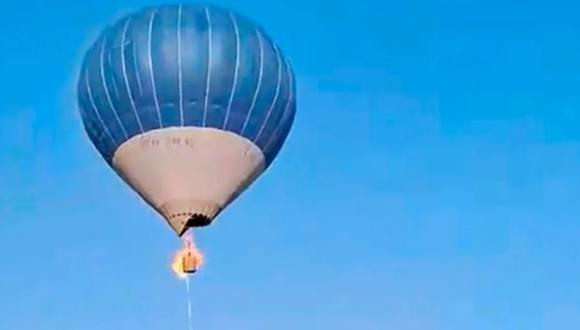 México: dos muertos al incendiarse un globo aerostático cerca de las pirámides de Teotihuacán. (Captura de video).