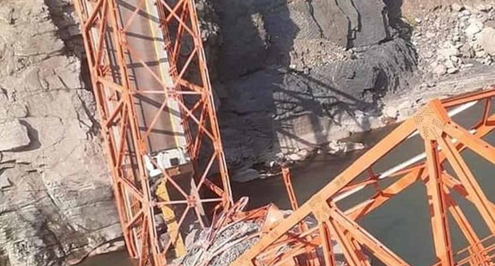 Puente Kutinachaka se desplomó a un año de su inauguración. (Foto: Pedro Yaranga/Twitter)