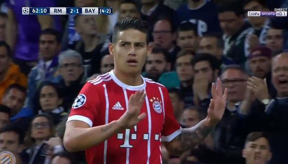 James Rodríguez marcó un gran gol en el Real Madrid vs. Bayern Múnich. (Foto: captura)