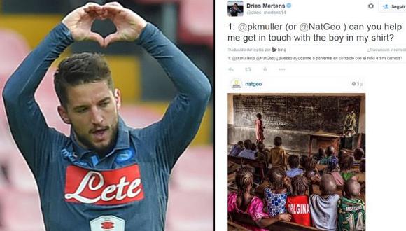 Jugador de Napoli busca a niño que usa su camiseta en África