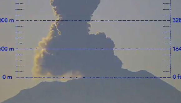Volcán Ubinas registró nueva explosión este jueves 10 de agosto | Foto: Captura de video COEN - Indeci