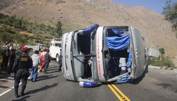 Un muerto y siete heridos por choque entre ómnibus y camión