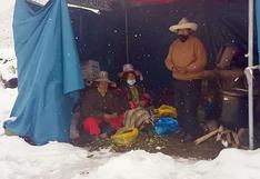Cusco: comuneros de Chumbivilcas continúan protesta contra minera Hudbay pese a lluvias, granizada y nevada