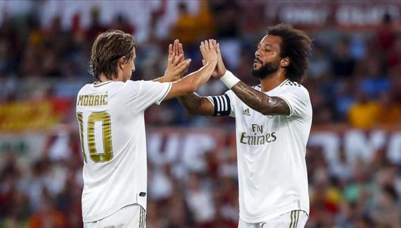 Marcelo y Luka Modric dieron positivo a COVID-19, informó el Real Madrid. (Foto: EFE)