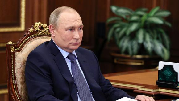 Vladimir Putin, presidente de Rusia, durante una reunión en Moscú. (Mikhail Klimentyev, Sputnik, Kremlin Pool vía AP)