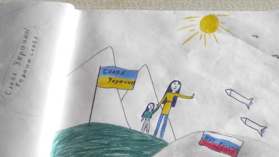 The school called the police after seeing this drawing made by the 12-year-old girl.  (OLGA PODOLSKAYA)
