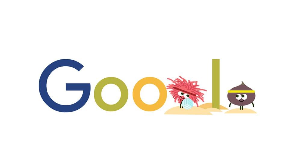 ¿Ya viste a las dos semillas jugando voley? Mira el nuevo doodle de Google por el día 14 de los Juegos Olímpicos de Río 2016. (Foto: Captura)