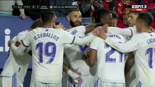 En menos de 15 minutos: David Alaba anotó el primer gol del Real Madrid vs. Osasuna | VIDEO