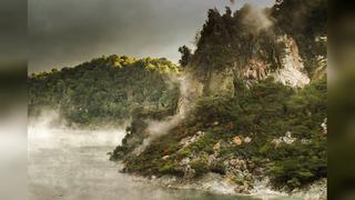 De otro mundo: Recorre una laguna que 'hierve' en Nueva Zelanda