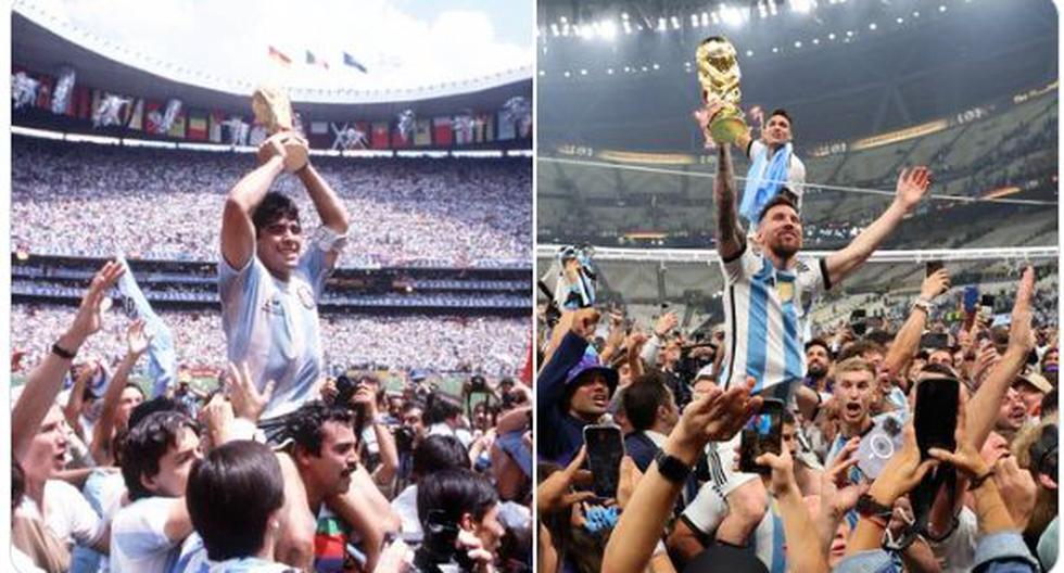 Maradona en 1986, Messi en 2022.
