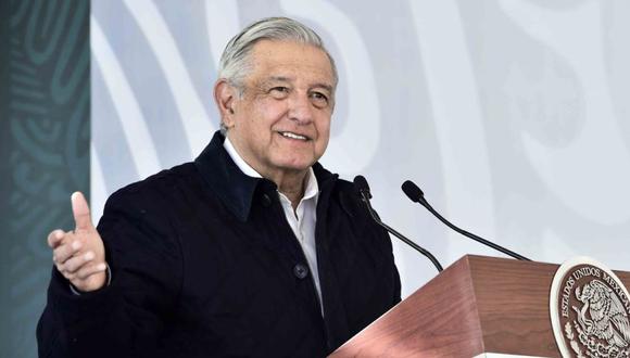 Andrés Manuel López Obrador pronunciando un discurso durante la inauguración de las nuevas instalaciones de la Guardia Nacional en San Luis Potosí, México. (Foto: AFP / Mexican Presidency).