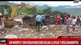 Cajamarca: una mujer fallecida y dos personas desaparecidas dejan intensas lluvias y deslizamientos