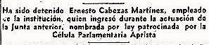 Ernesto Cabezas Martínez tenía 17 años de edad y estudiaba mecanografía en una escuela nocturna de Lima. (Crédito: GEC Archivo Histórico)