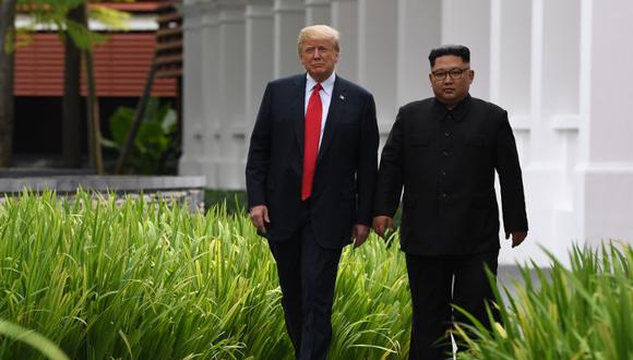 Kim y Trump celebraron en junio en Singapur una histórica cumbre. (Foto: AFP)