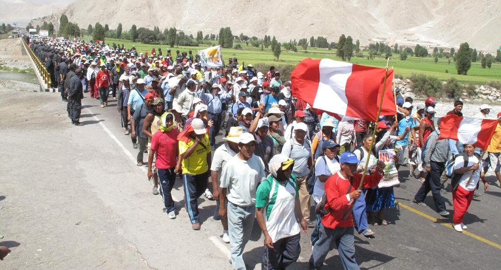 A fines del 2019 los agricultores del valle del Tambo protagonizaron un paro de 100 días contra el proyecto Tía María. Ahora vuelve a exigir su cancelación definitiva. (Foto: Heiner Aparicio / GEC)