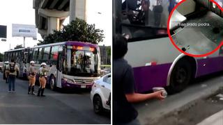 SJL: lanzan piedras a bus de Corredor Morado cuando trasladaba pasajeros