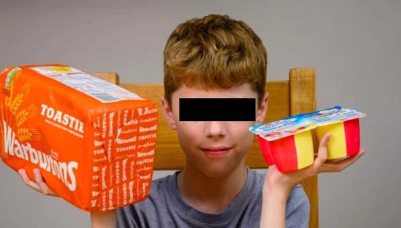 El niño de 12 años ha consumido estos alimentos por casi una década. (Foto: Caters News)