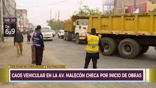 San Juan de Lurigancho: caos vehicular tras desvíos por obras en Av. Malecón Checa