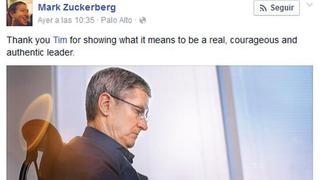 Mark Zuckerberg y otros CEO felicitan a Tim Cook tras anuncio
