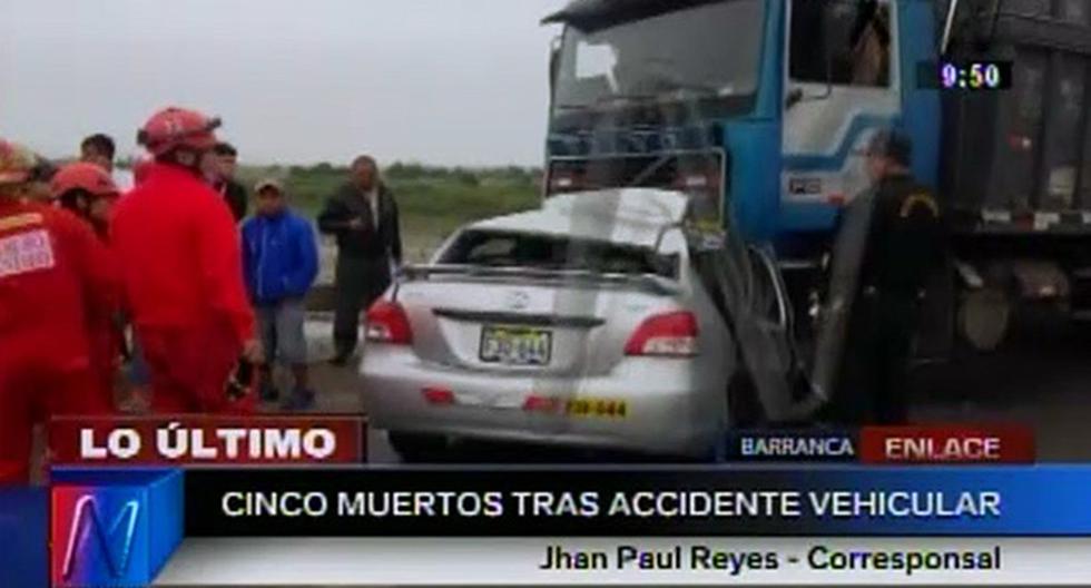 Cinco muertos dejó choque frontal en la provincia de Barranca. (Foto: Captura)