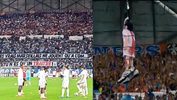Ultras del Marsella colgaron muñeco ahorcado de Valbuena
