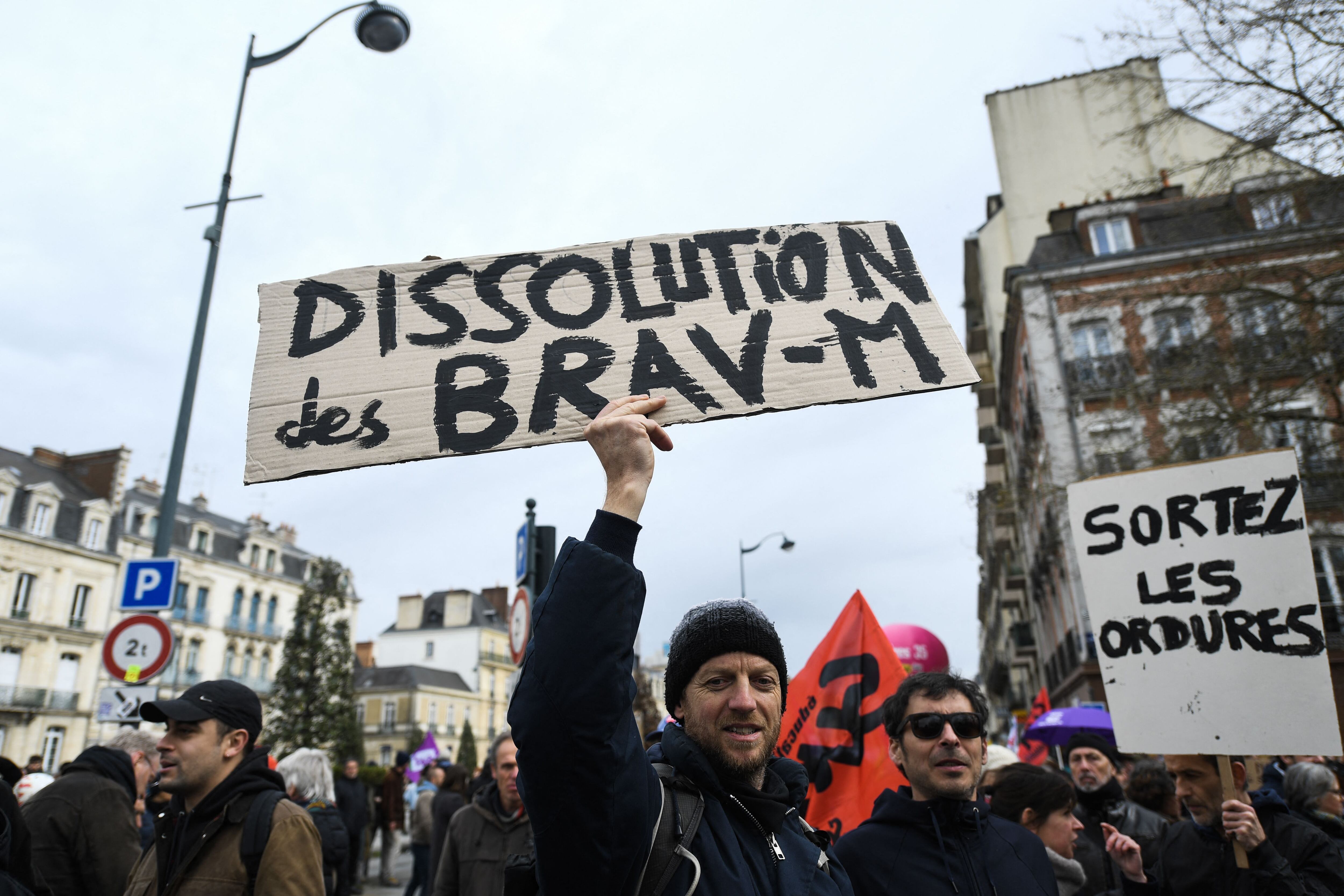 The day of action is the 10th such mobilization since protests began in mid-January against the law, which includes raising the retirement age from 62 to 64.  (Photo by JEAN-FRANCOIS MONIER / AFP)