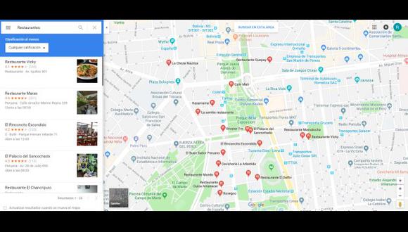 Google Maps apoya hasta a ocho minoristas por mes, por lo que es recomendable actualizar el perfil de esta aplicación para ser hallados por clientes potenciales. (Foto: Google Maps)
