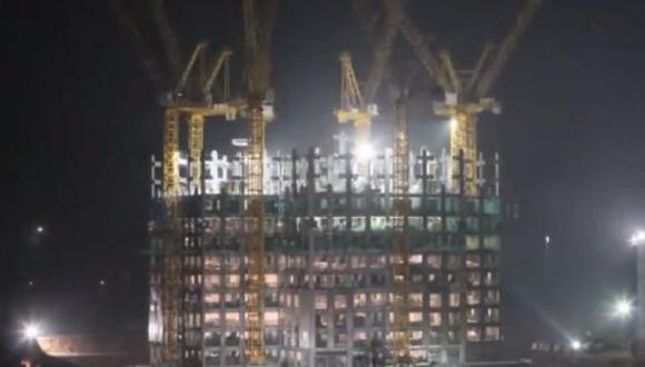 YouTube: China construye en solo 19 días edificio de 57 pisos