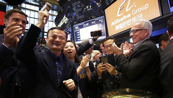 Alibaba cerró su primer día en bolsa con una ganancia de 38,07%