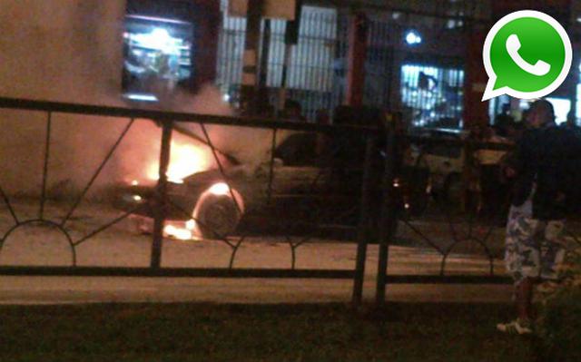Vía WhatsApp: auto se incendió en San Borja - 1
