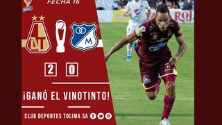 Deportes Tolima venció 2-0 a Millonarios por el Torneo Finalización 2019 de la Liga Águila