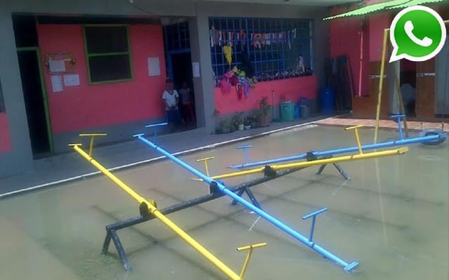 Vía WhatsApp: alumnos estudian en colegio inundado en Huánuco - 1