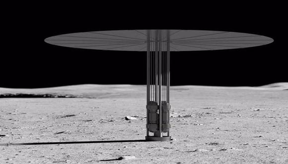 Los sistemas de energía de superficie de fisión, representados en esta ilustración conceptual, podrían proporcionar energía confiable para la exploración humana de la Luna bajo Artemisa. (Foto: NASA)