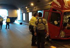 Surco: furgoneta quedó dividida en dos al impactar en el túnel del óvalo Higuereta 